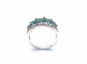 Silver Marcasite & Green CZ Band Size M