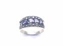 Silver Marcasite & Purple CZ Band Size R