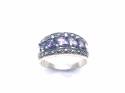 Silver Marcasite & Purple CZ Band Size R