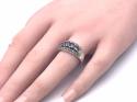 Silver Marcasite & Purple CZ Band Size R