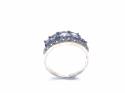 Silver Marcasite & Purple CZ Band Size R