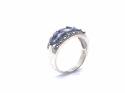 Silver Marcasite & Purple CZ Band Size R