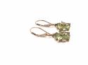 9ct Green Quartz Flower Drop Earrings