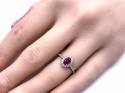 18ct White Gold Ruby & Diamond Cluster Ring