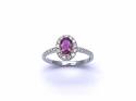 18ct White Gold Ruby & Diamond Cluster Ring