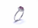 18ct White Gold Ruby & Diamond Cluster Ring