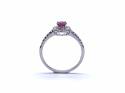 18ct White Gold Ruby & Diamond Cluster Ring