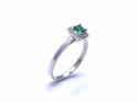 18ct White Gold Emerald & Diamond Ring