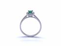 18ct White Gold Emerald & Diamond Ring