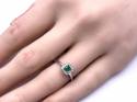 18ct White Gold Emerald & Diamond Ring