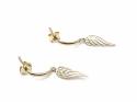 9ct Yellow Gold Angel Wing Drop Stud Earrings