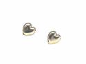 9ct Yellow Gold Patterned Heart Stud Earrings