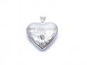 Silver Engraved Heart Locket