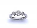 9ct White Gold Trio Style Cluster Ring