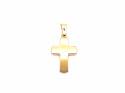 9ct Yellow Gold Frosted Plain Cross Pendant