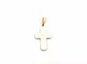 9ct Yellow Gold Frosted Plain Cross Pendant