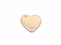 9ct Yellow Gold Plain Heart Shaped Disc Pendant