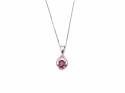9ct White Gold Ruby Pendant & Chain