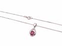 9ct White Gold Ruby Pendant & Chain