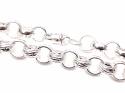 Silver Round Patterned Belcher Necklet 26 Inch