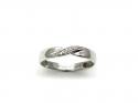 9ct White Gold Diamond Crossover Ring