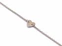 9ct Yellow Gold Love Heart Disc Bracelet