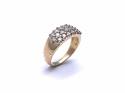 18ct Yellow Gold Diamond 3 Row Ring