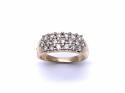 18ct Yellow Gold Diamond 3 Row Ring