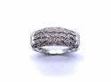 9ct White Gold Diamond 5 Row Ring