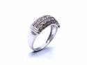 9ct White Gold Diamond 5 Row Ring