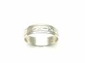 9ct White Gold Patterned Wedding Ring