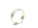 9ct White Gold Patterned Wedding Ring