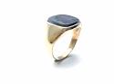 9ct Yellow Gold Carved Haematite Ring
