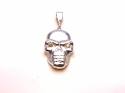 Silver CZ Skull Pendant 24 x 13mm