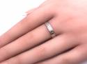 9ct White Gold Patterened Wedding Ring