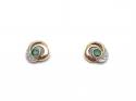 9ct Emerald & Diamond Stud Earrings