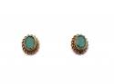 9ct Yellow Gold Emerald Stud Earrings