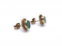 9ct Yellow Gold Emerald Stud Earrings