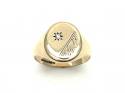 9ct Yellow Gold Diamond Signet Ring