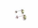 9ct White Gold Peridot & Diamond Stud Earrings