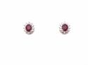 18ct Yellow Gold Ruby & Diamond Cluster Earrings