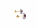 18ct Yellow Gold Ruby & Diamond Cluster Earrings