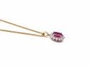 18ct Yellow Gold Ruby & Diamond Pendant & Chain