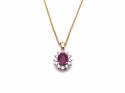 18ct Yellow Gold Ruby & Diamond Pendant & Chain