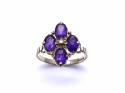 9ct Yellow Gold Amethyst 4 Stone Ring