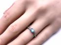 9ct White Gold Apatite & Diamond Ring