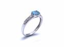 9ct White Gold Apatite & Diamond Ring