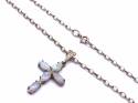 9ct Opal Cross Pendant & Chain