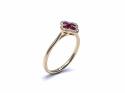 18ct Yellow Gold Ruby & Diamond Clover Ring