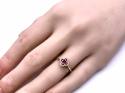 18ct Yellow Gold Ruby & Diamond Clover Ring